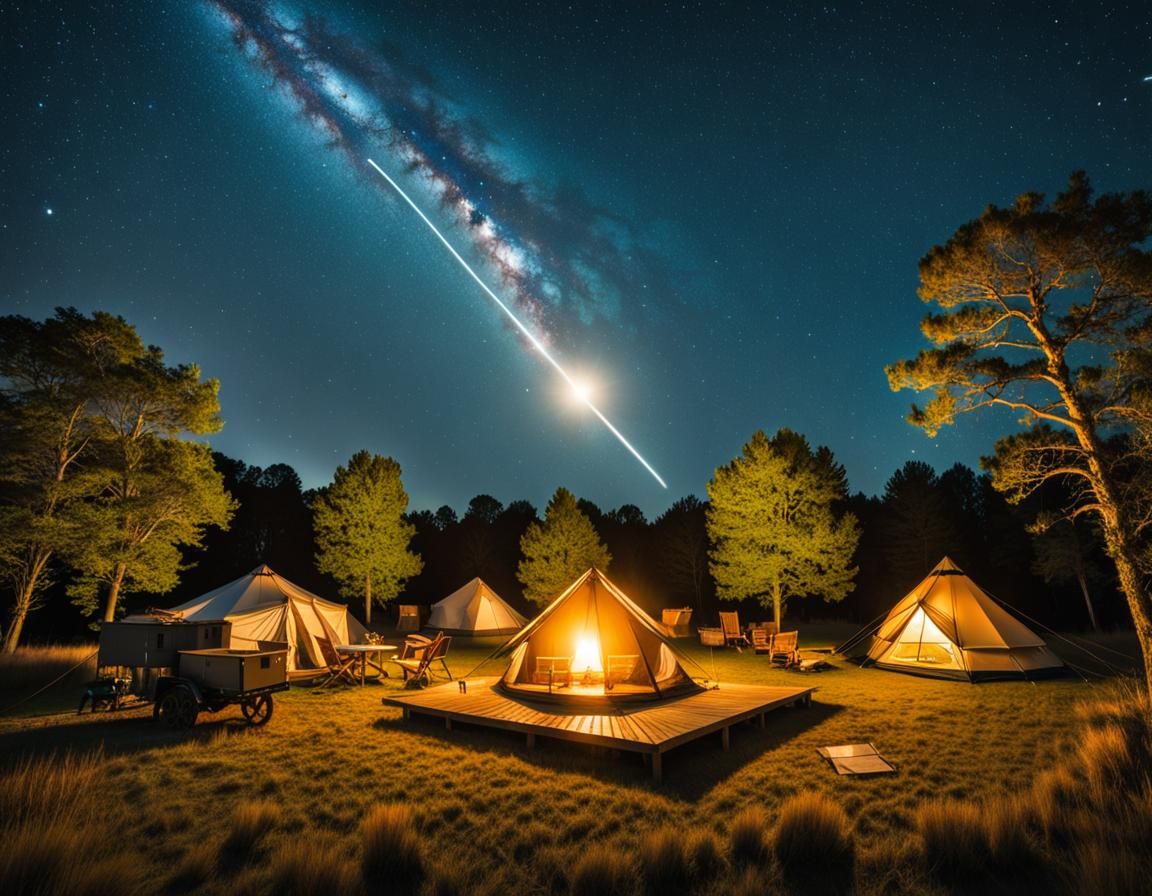 Glamping Under Summer Meteors: Awe-Struck Wildlife