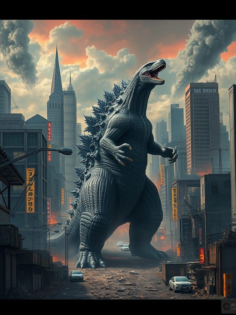 Godzilla's Triumph: King of Monsters in Dystopian Tokyo