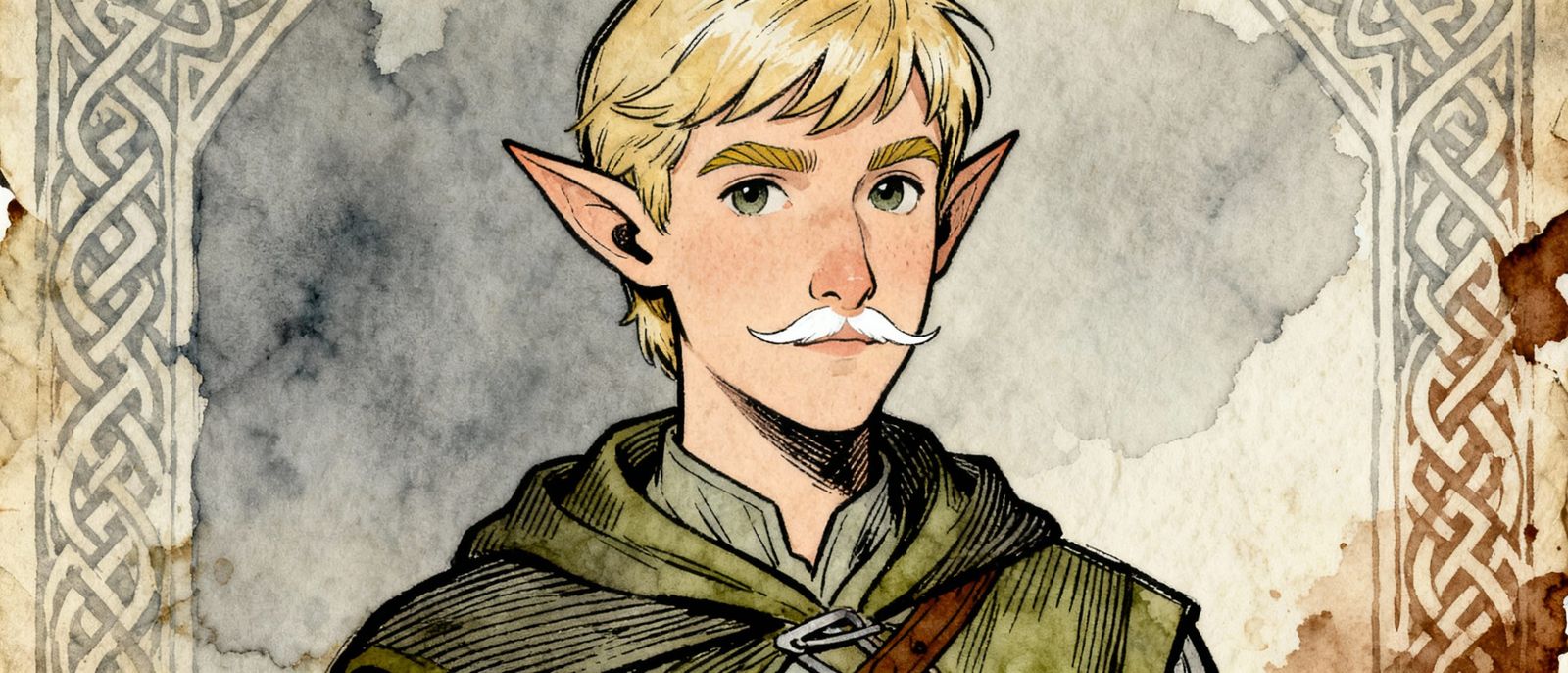 Elven Arcanist Portrait in Norse Style