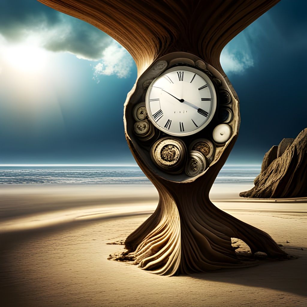 Oyster Clock on a Sunny Beach