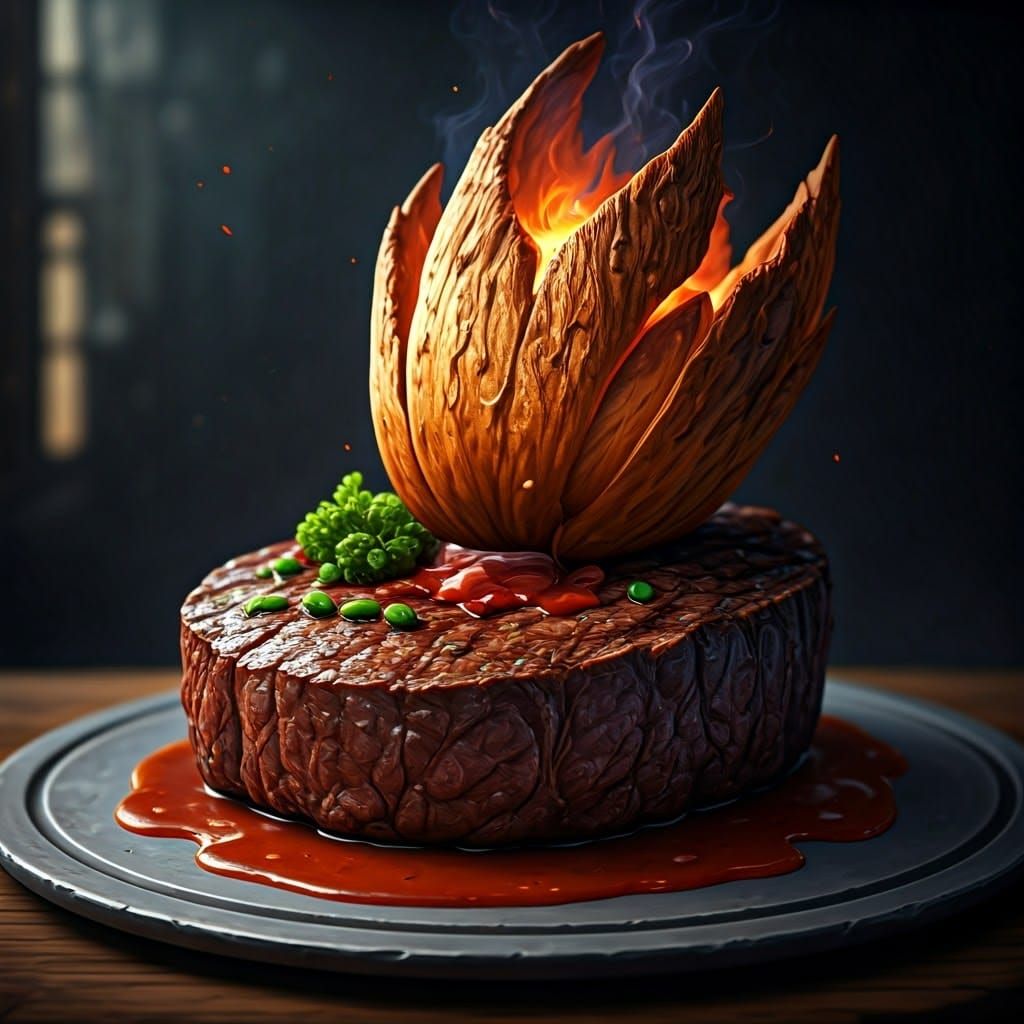 Cowboy Rides into the Storm on a Fiery Steak