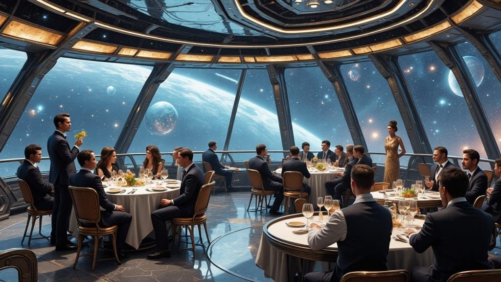 Astral Queen: Zero-Gravity Fine Dining in Sci-Fi Style