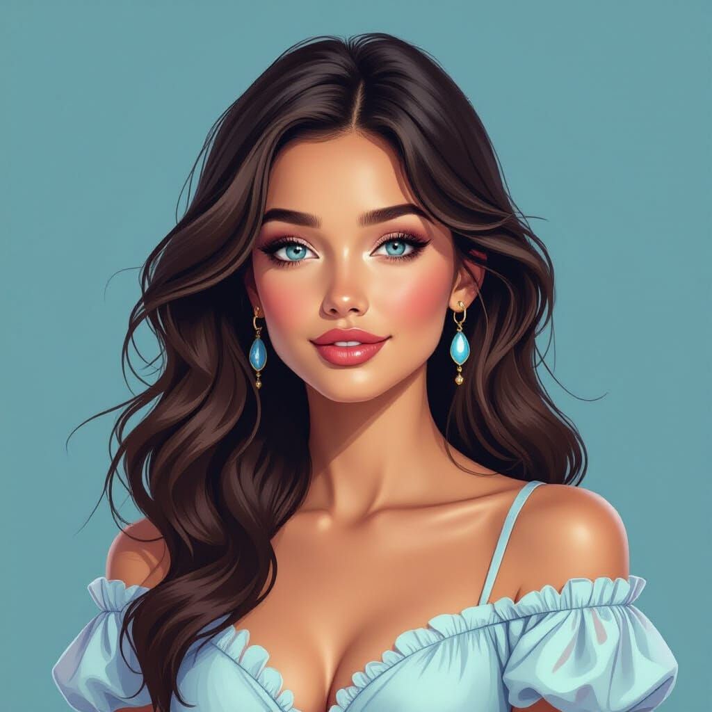 Charming English Beauty with Blue Braids