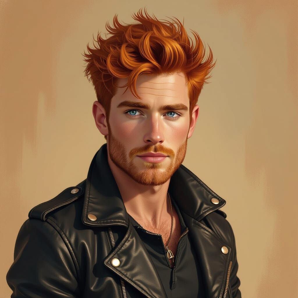 Stylish Ginger Man in Cinematic Lighting