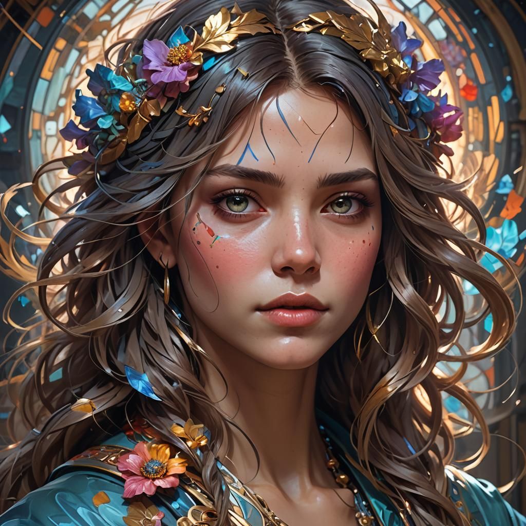 Detailed Portrait in Dynamic Lighting Style