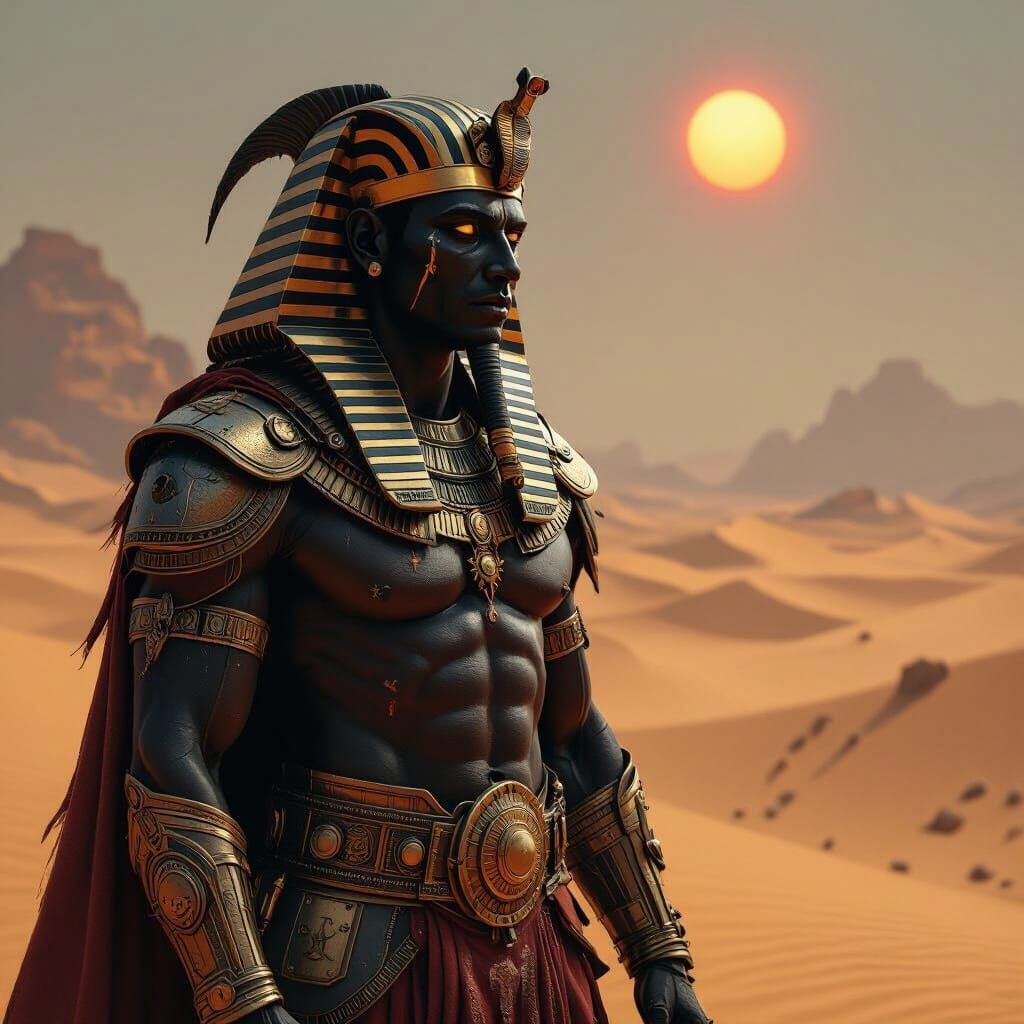 Post-Apocalyptic Pharaoh in Forgotten Desert