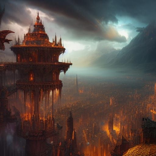 Dramatic Matte Painting of Societal Collapse