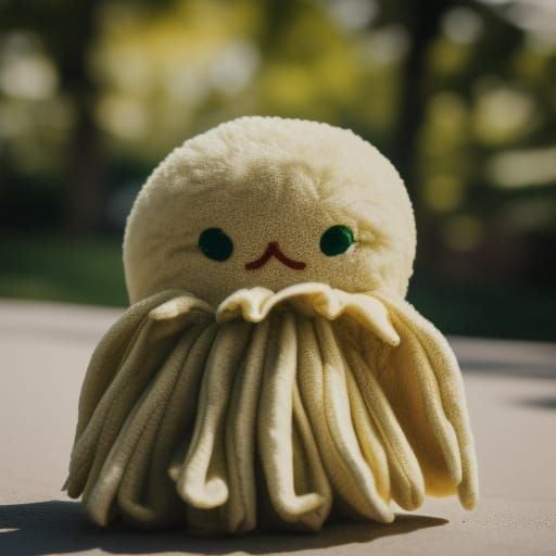 Green Cthulhu Plush Toy in Divine Light