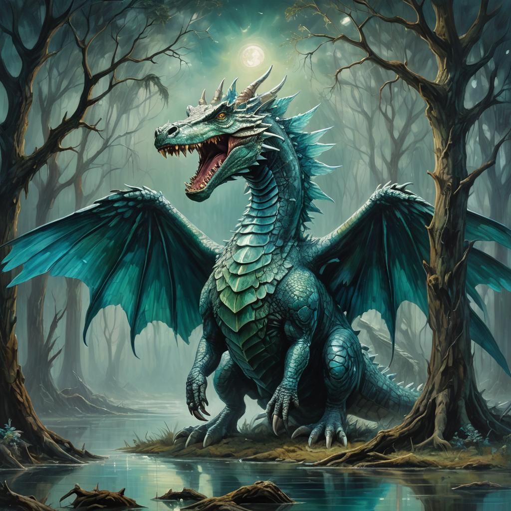 Surreal Hybrid Monster Roaring in Swampland