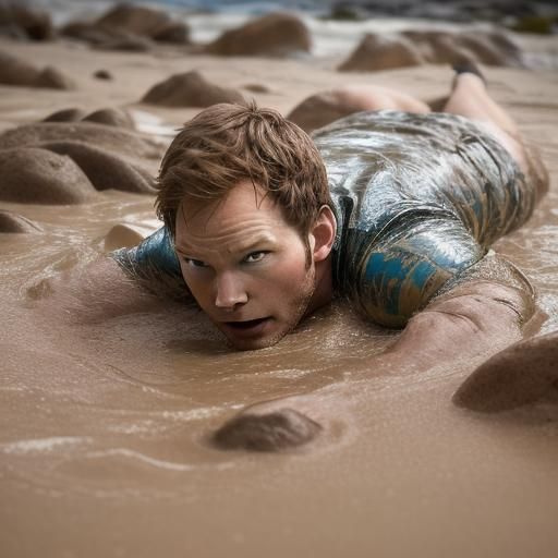 Man Sinking in Quicksand: Professional Photography