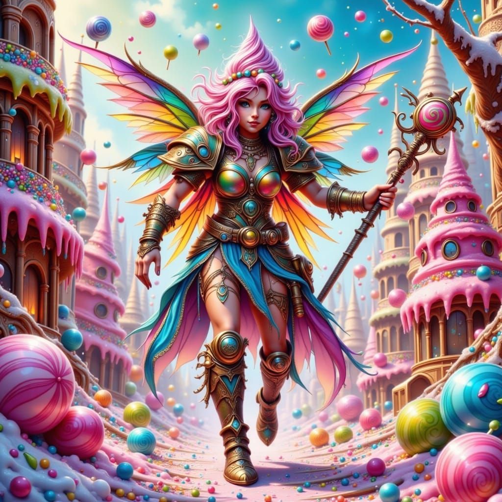 Vibrant Warrior in Candyland Armor