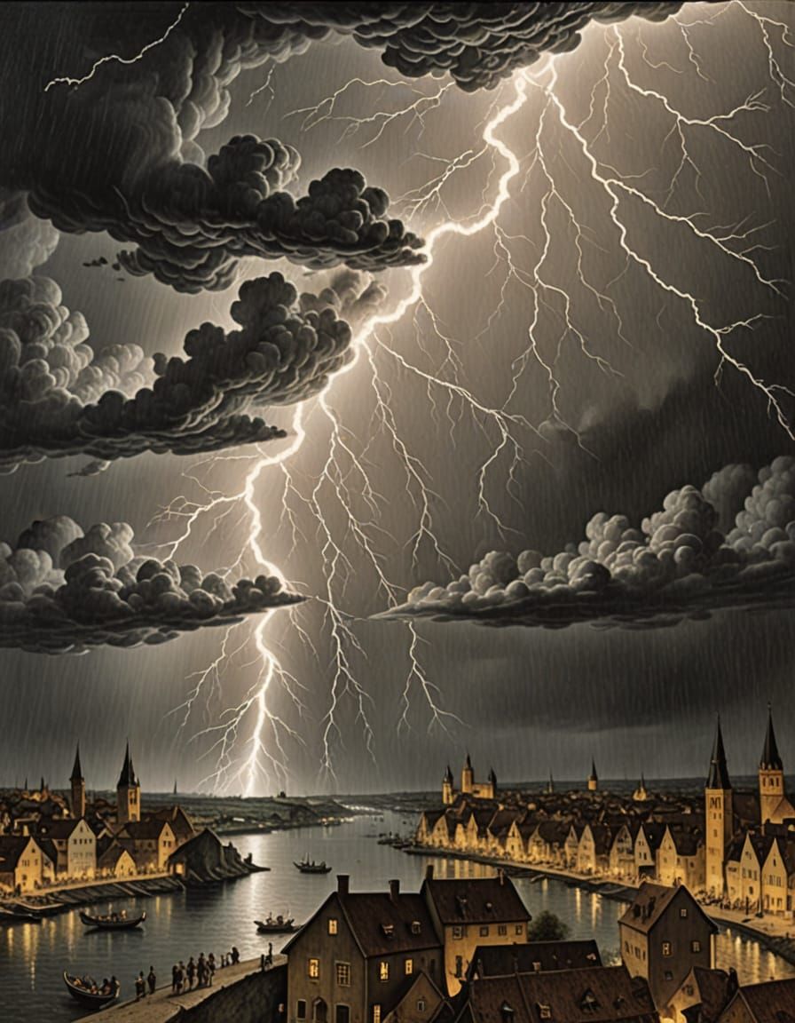 Lightning Creates Fantastical Countries in the Sky