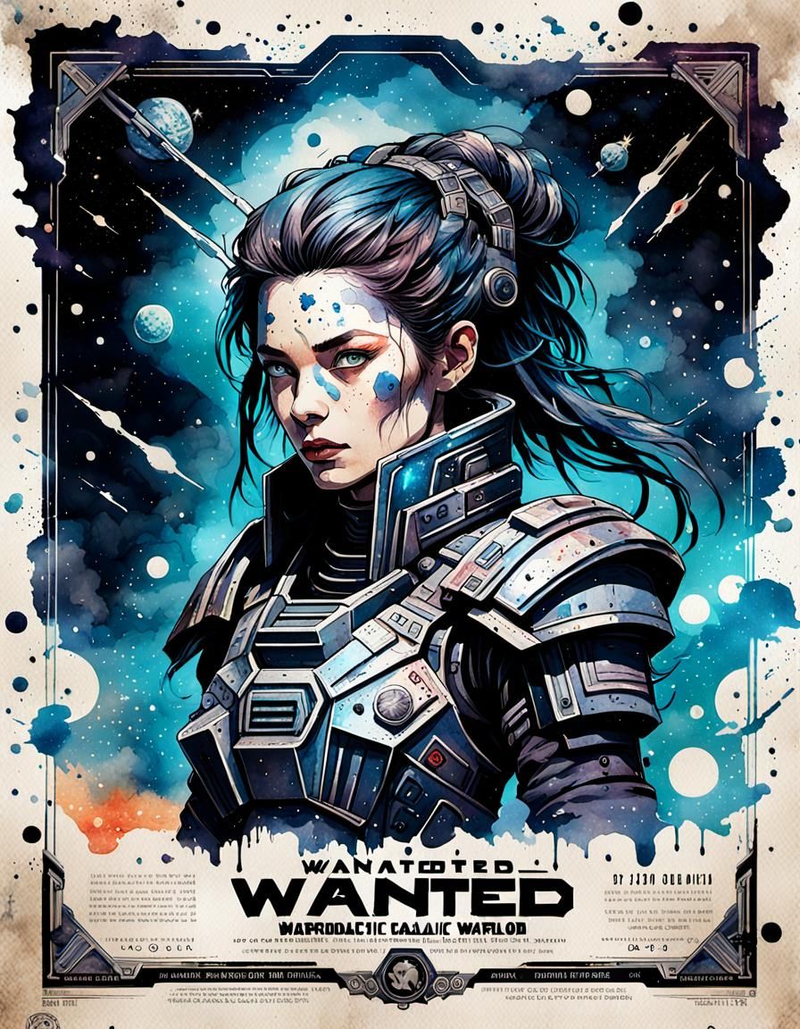 Detailed Wanted Poster of Galactic Warlord