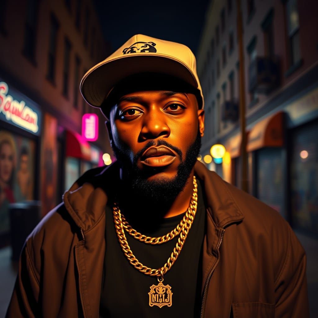 Meek Mill Portrait in Basquiat-Inspired Street Art Style