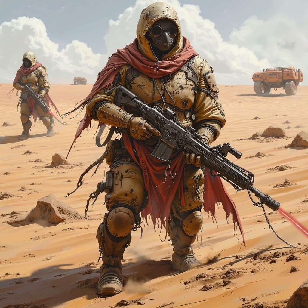 Wasteland Wanderer with Laser Rifle in Badlands