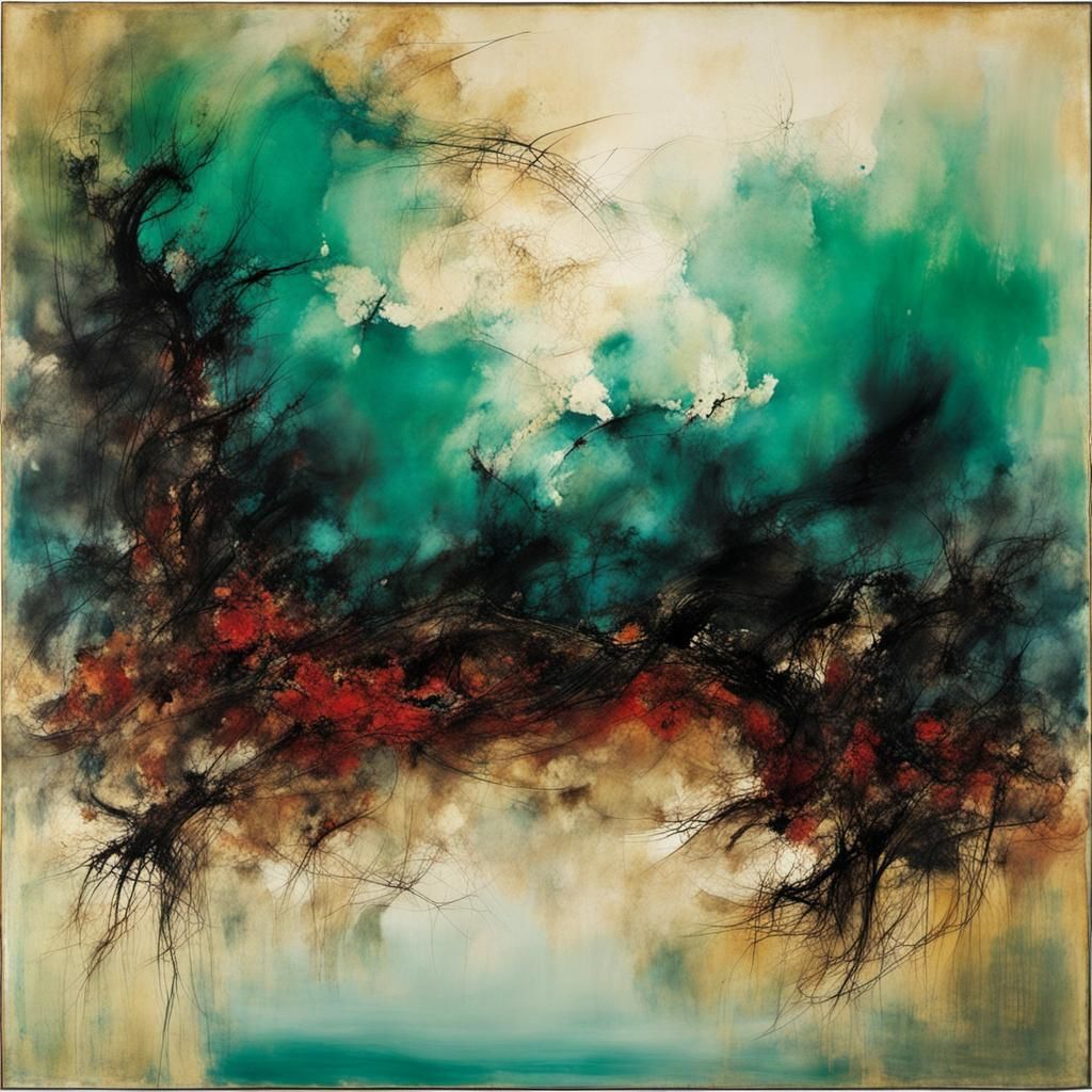 An abstract painting by Zao Wou-Ki