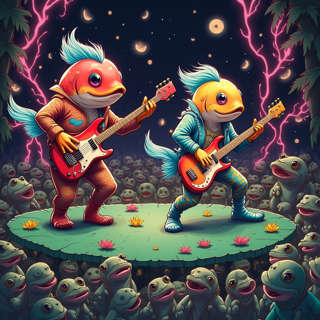 Electric Koi Rock Out on a Dream Stage