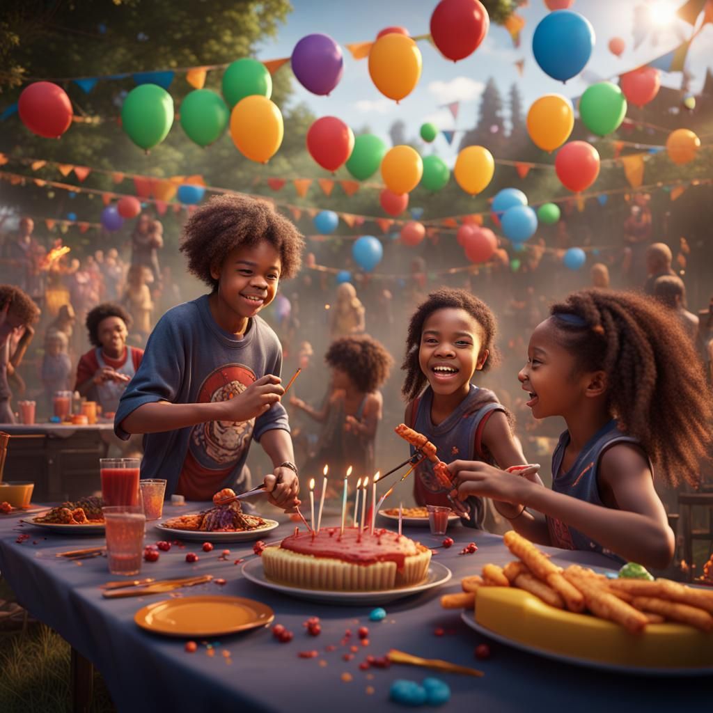 Kids Nerf War Birthday Party: Matte Painting