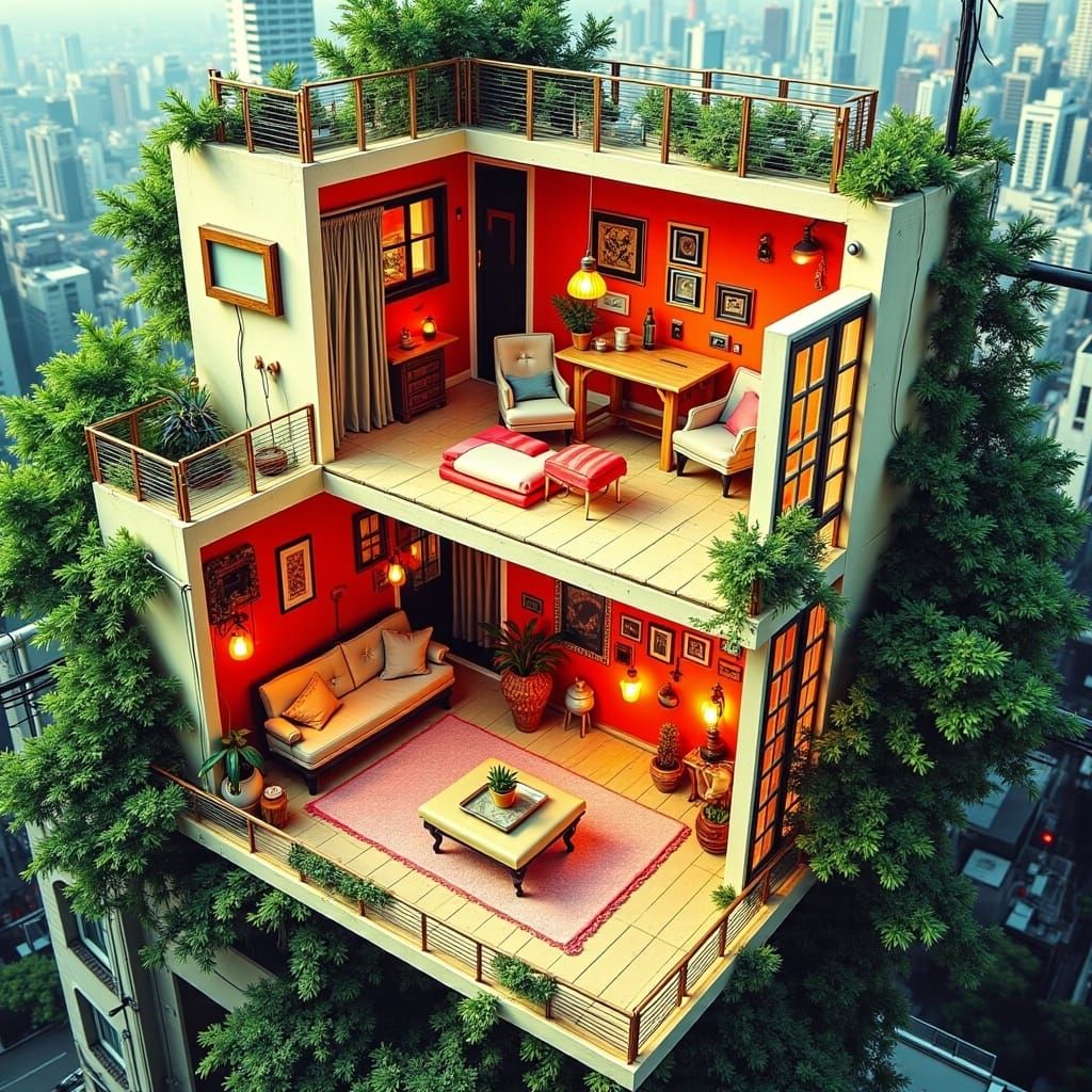 Two Story Apartment In the Urban Jungle