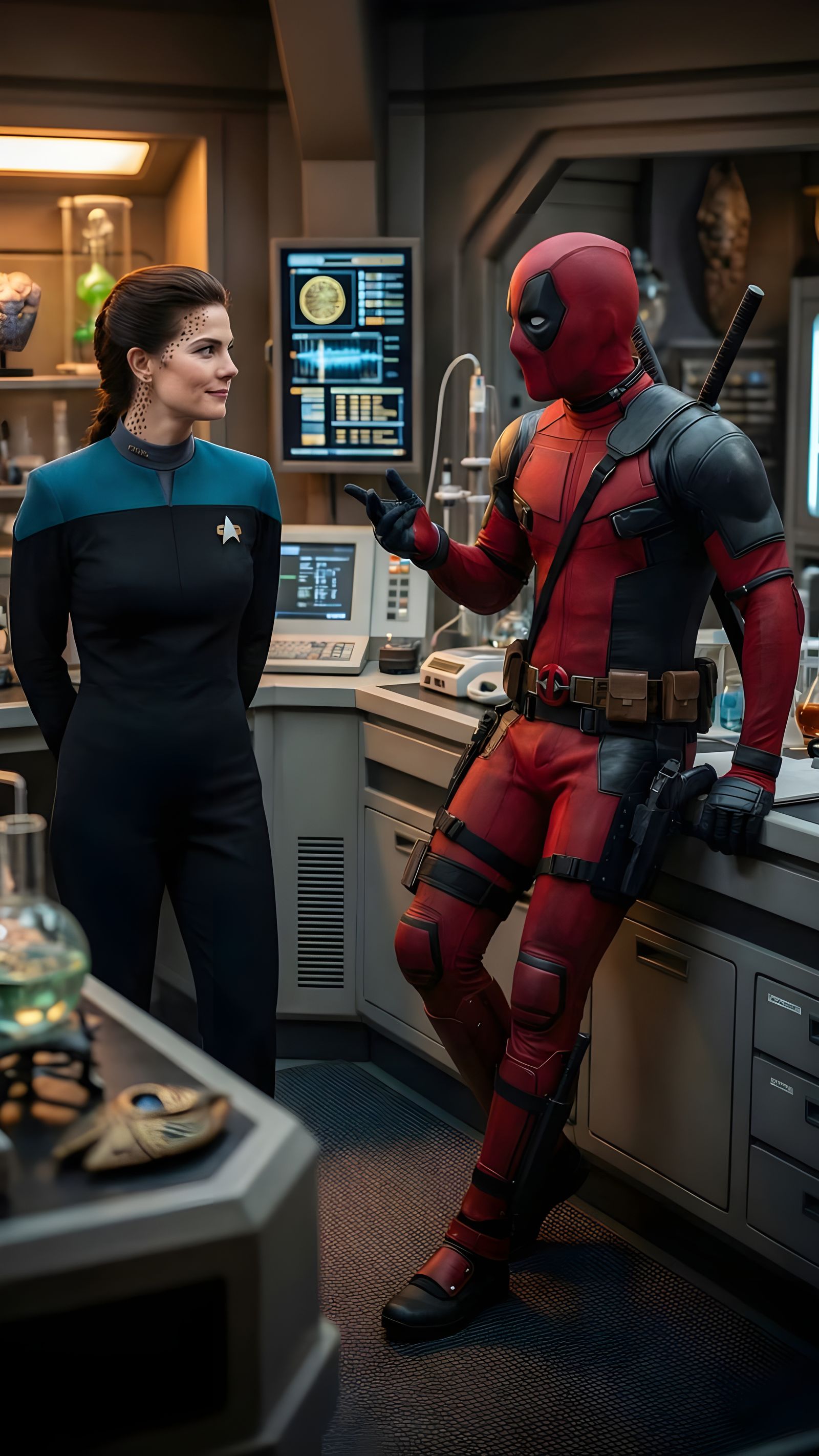Deadpool Meets Jadzia Dax on Deep Space Nine