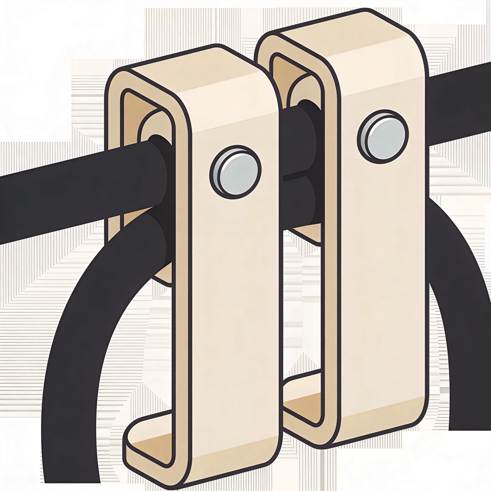 Minimalist Cable Clip Vector Illustration