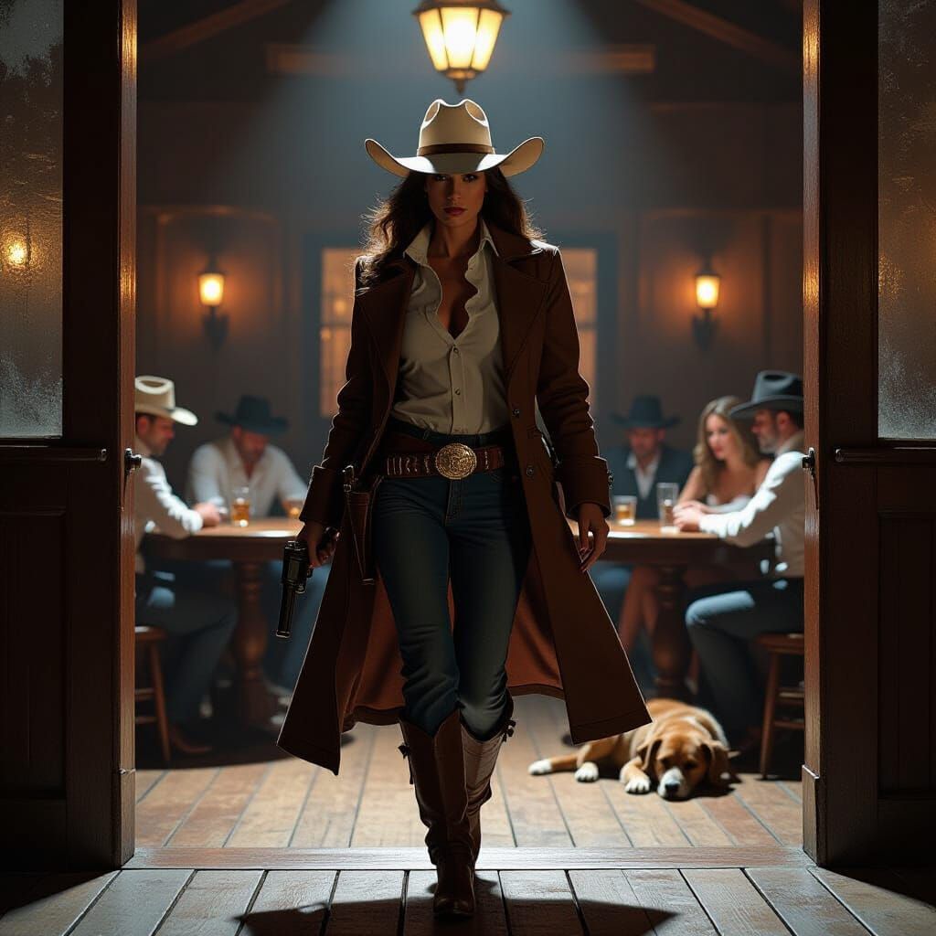 Teri Hatcher as Rugged Cowgirl in Saloon