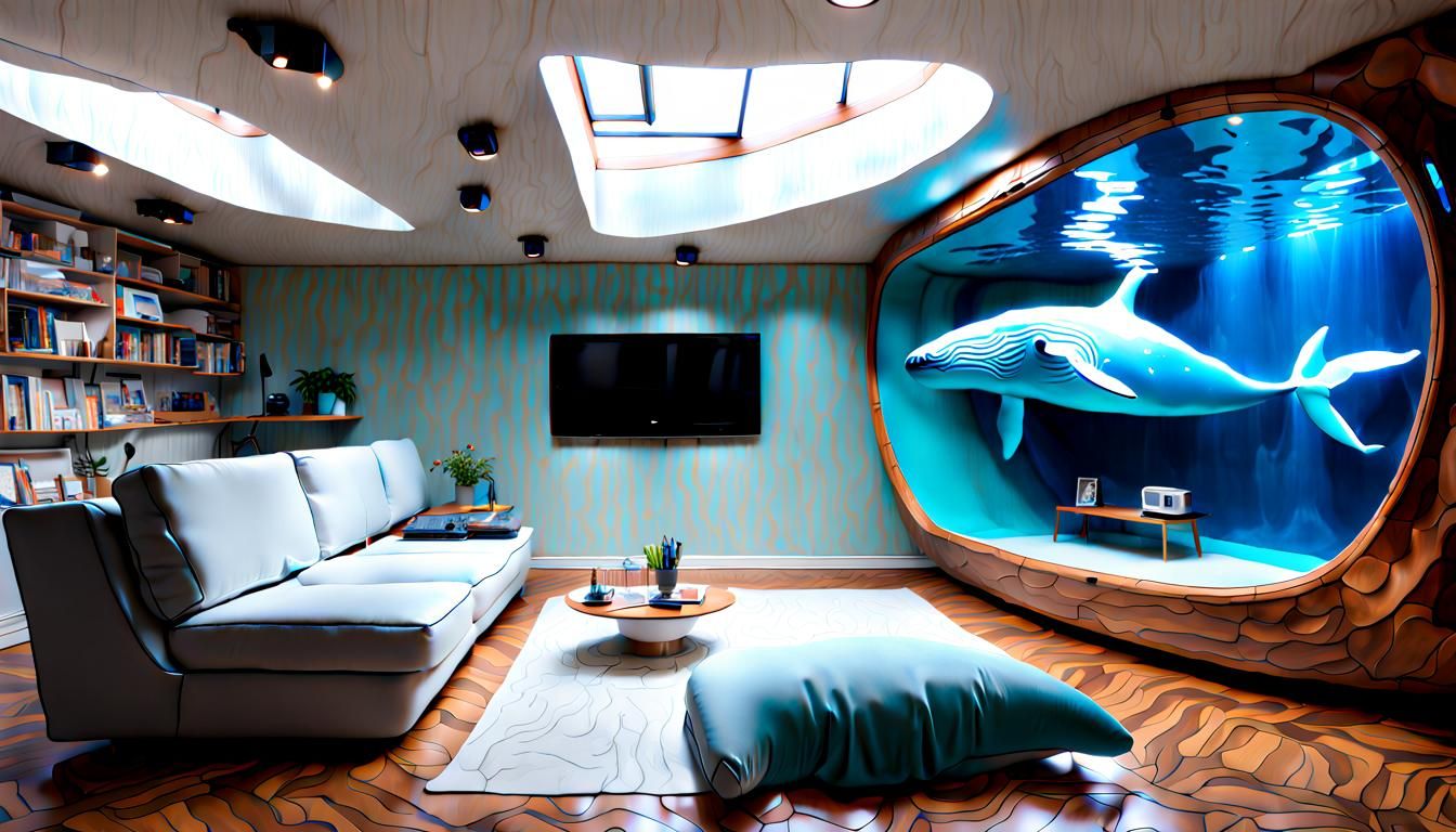 Whimsical Whale Interior Design with Resin Features