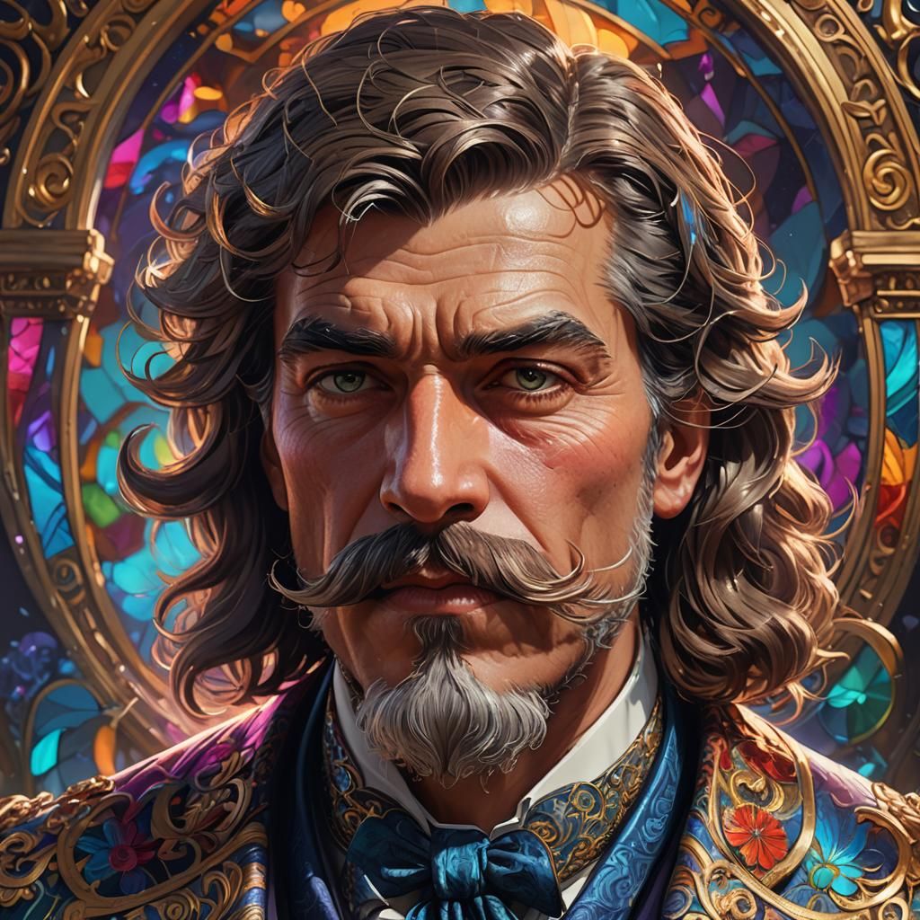 Magnificent Mustache Portrait in Unreal Engine 5 Style