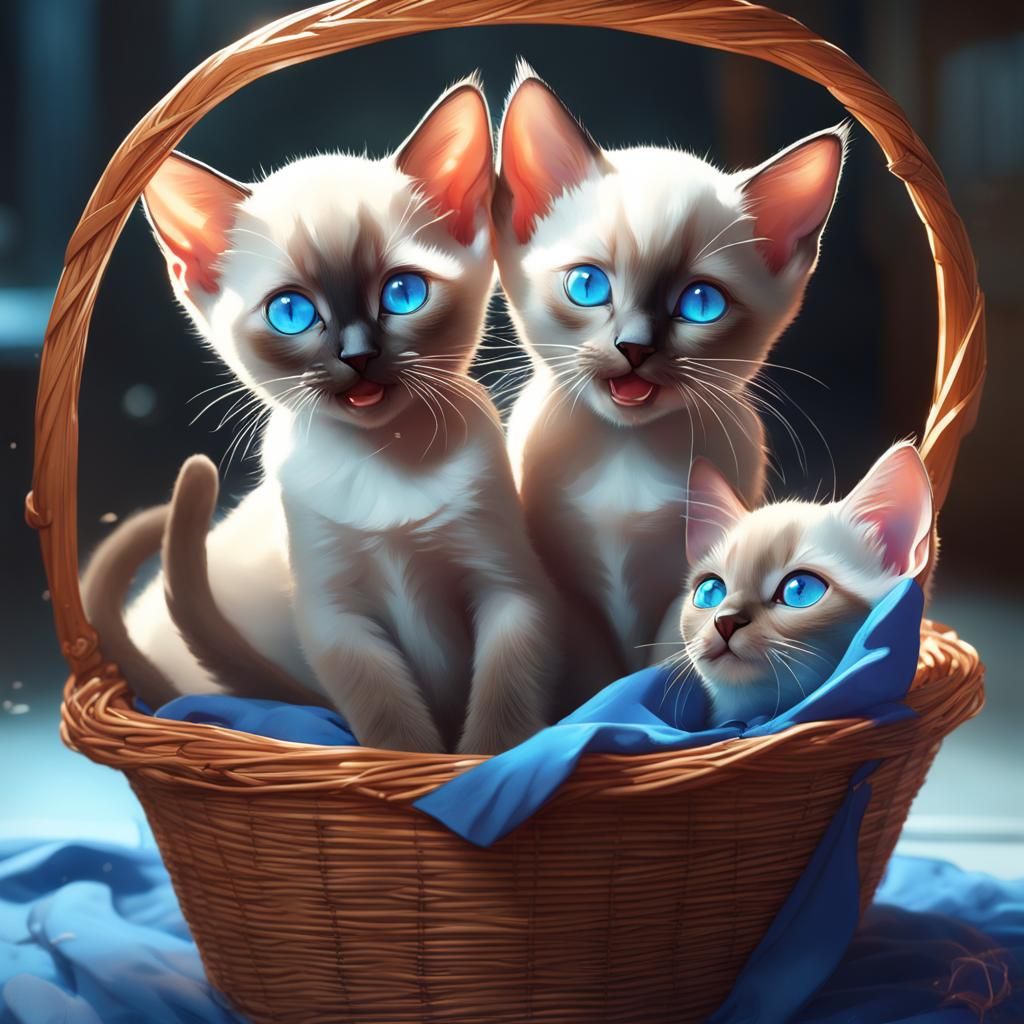 Happy Siamese Kittens