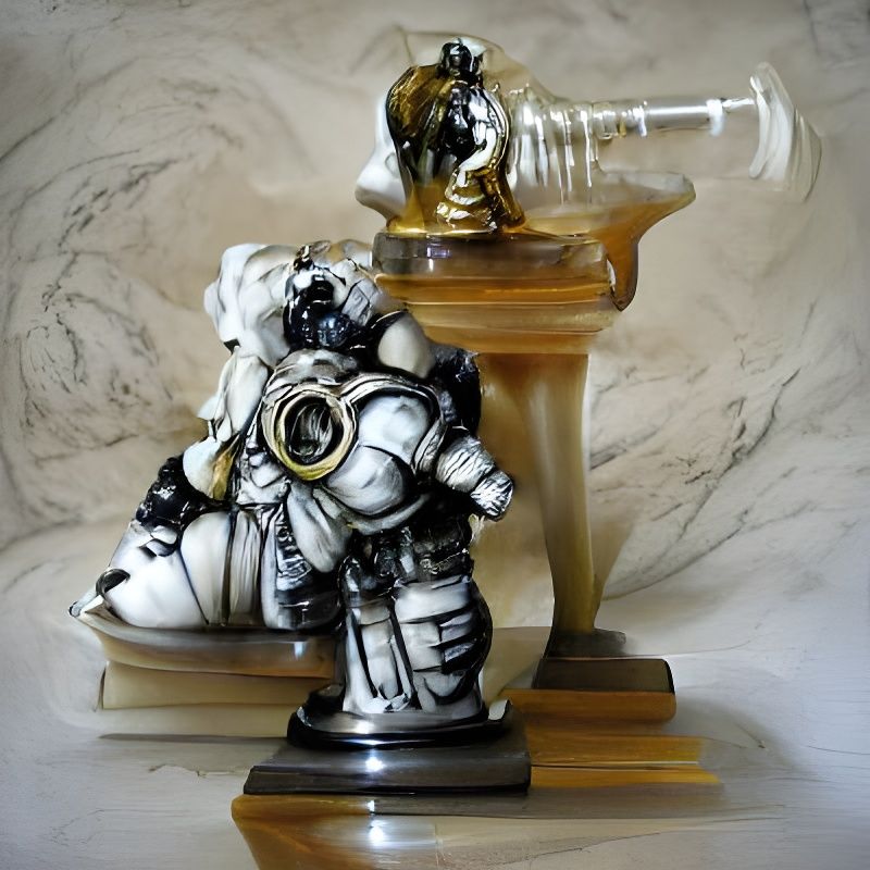 Steampunk Space Marine Marble Statue