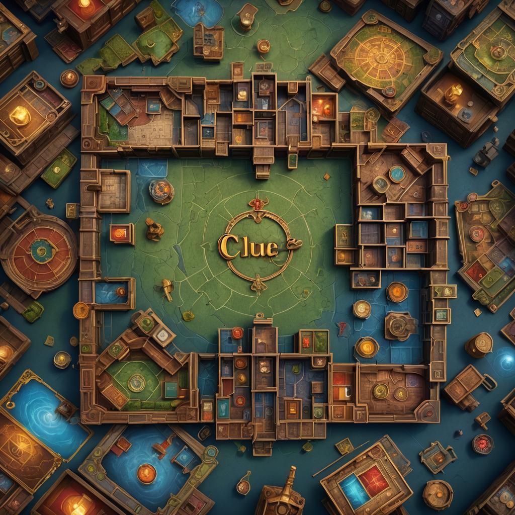 Clue Board Game in Detailed Matte Painting