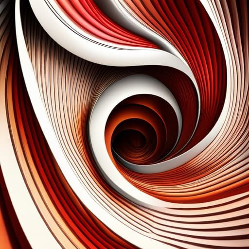 Abstract Vector Fractal with Zentangle and 3D Shading