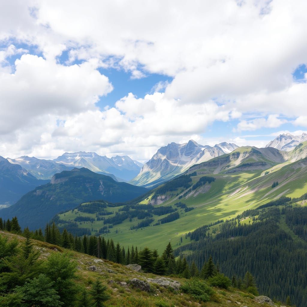 Mountain Landscape Formed from Feline Silhouette