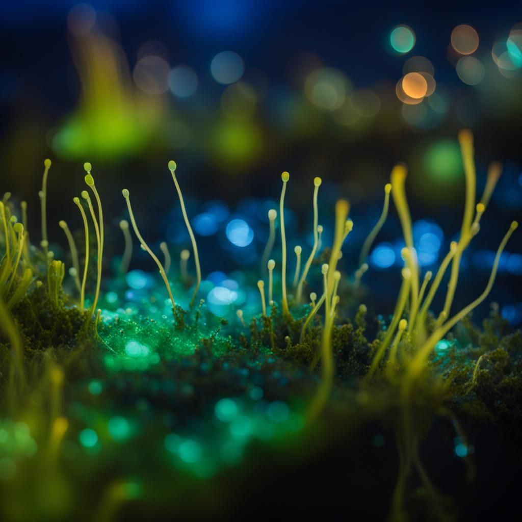 Glowing Bioluminescent Algae in Natural Light