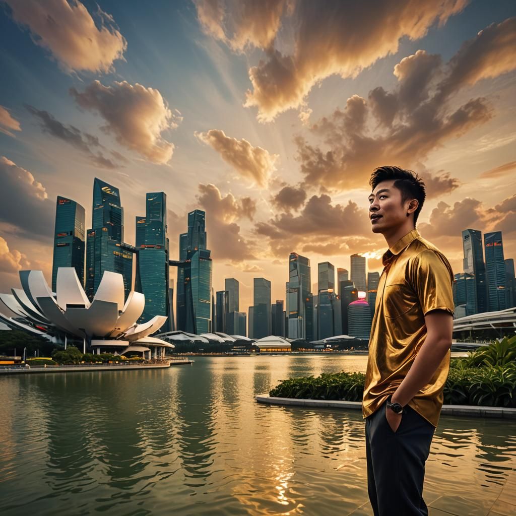 Singapore Singer: Vibrant Digital Matte Painting