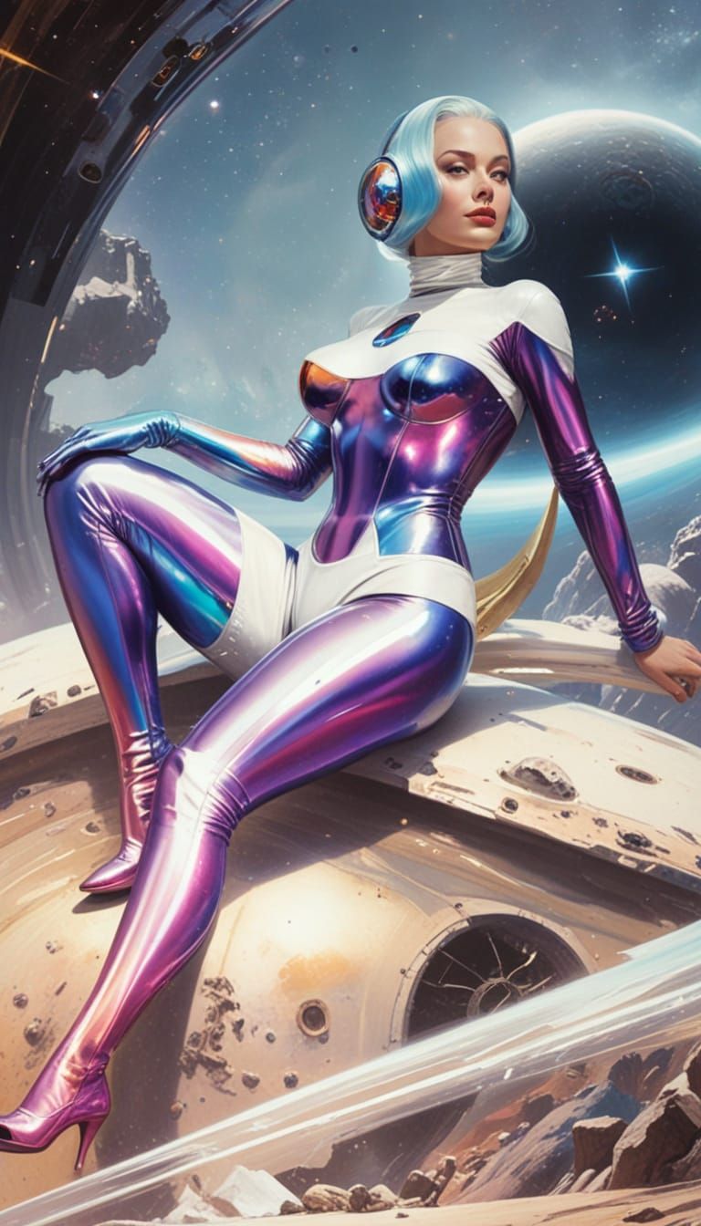 Vintage Sci-Fi Space Cadet in Atompunk Style