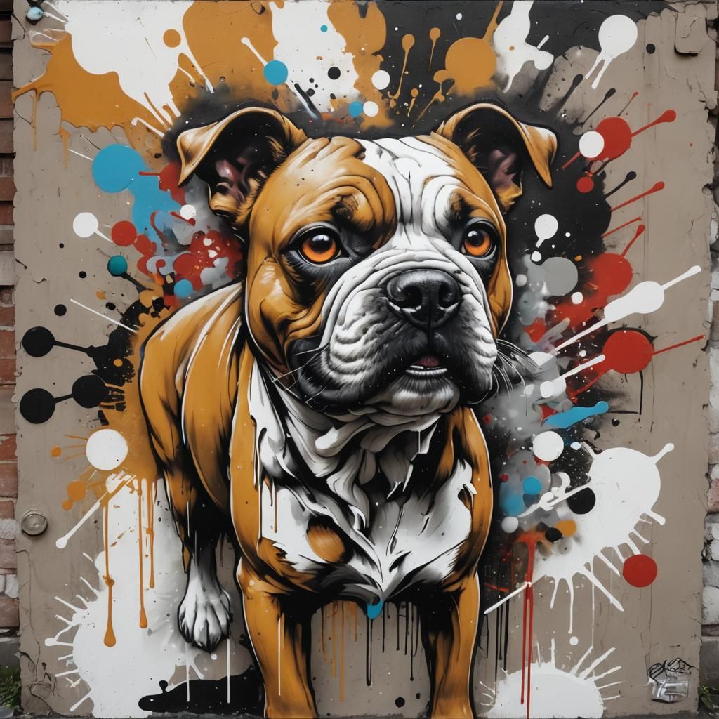 American Staff as Graffiti Art in Futuristic Style