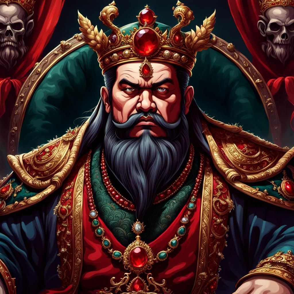 Decadent Noble on Throne in Dark Fantasy Style