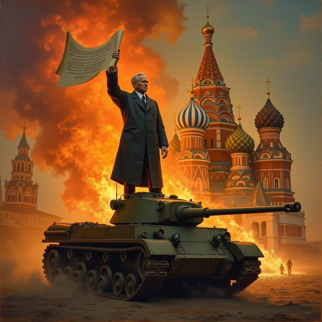 Shevchenko on Ukrainian Tank Burns Kremlin in Neo-Baroque St...