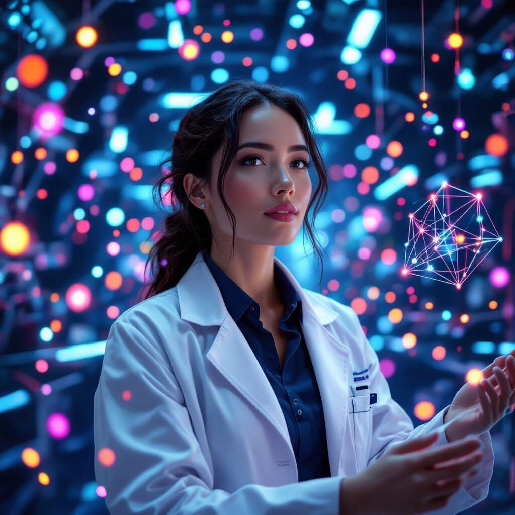 Futuristic Lab Scene in Cyberpunk Style