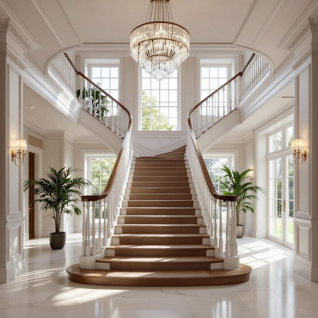Elegant Modern English Staircase in London Mansion