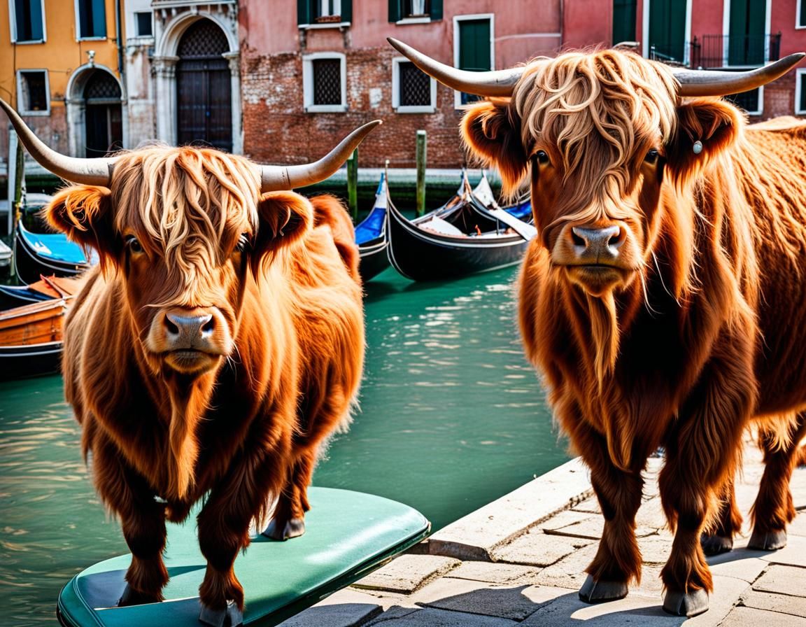 Scottish Highland Cows Visit Venice