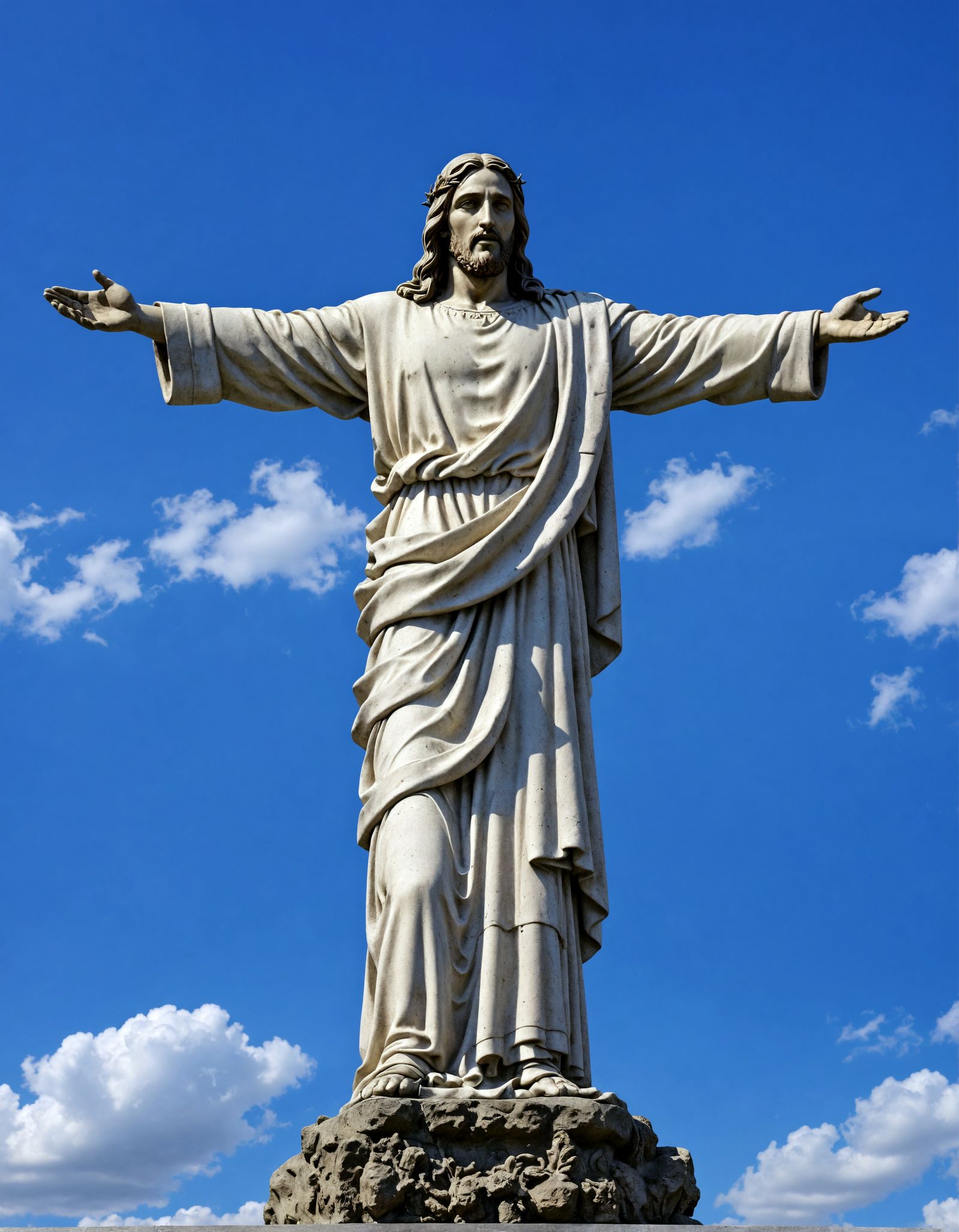 Hyperrealistic Stone Statue of Jesus Christ