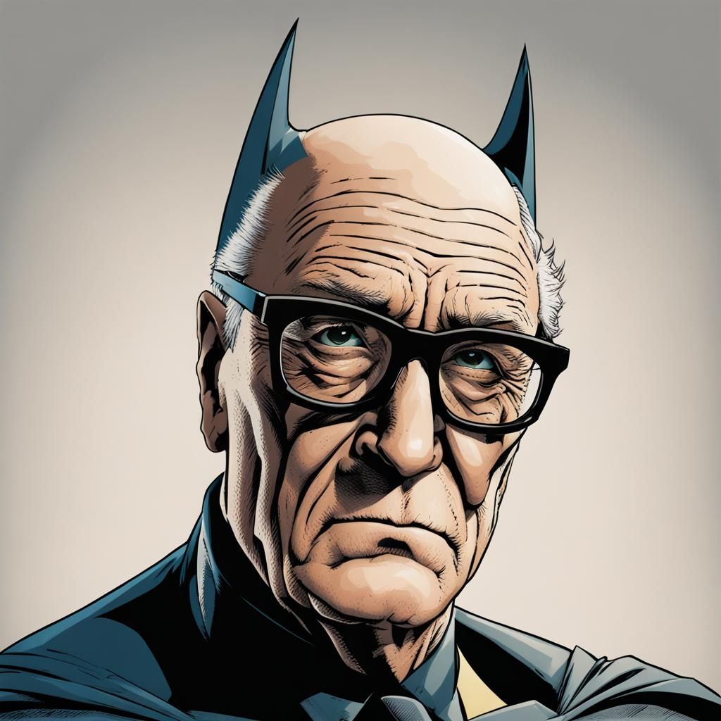 Elder Batman with Glasses Portrait