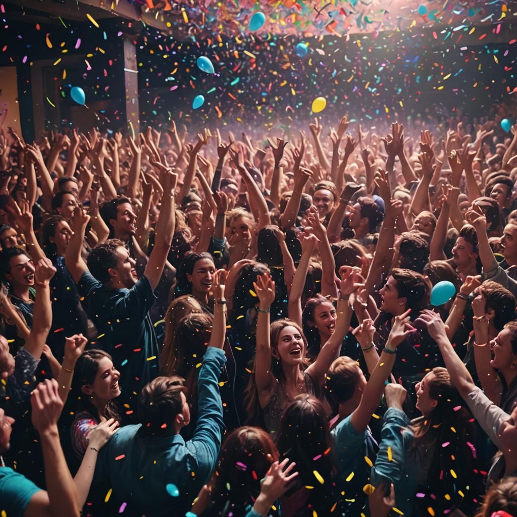 Energetic Rave Scene in British Realism Style