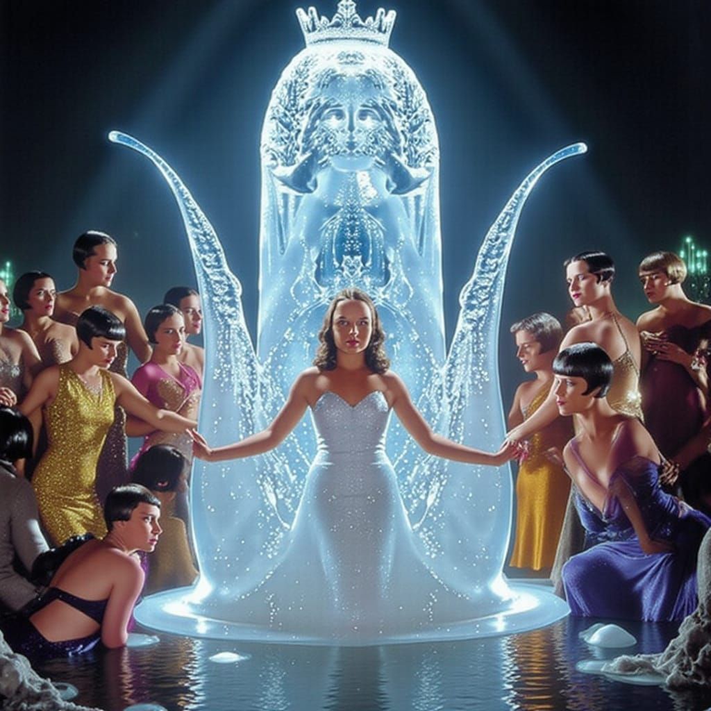 Ornate Ice Sculpture Melts in Luxurious Spectacle