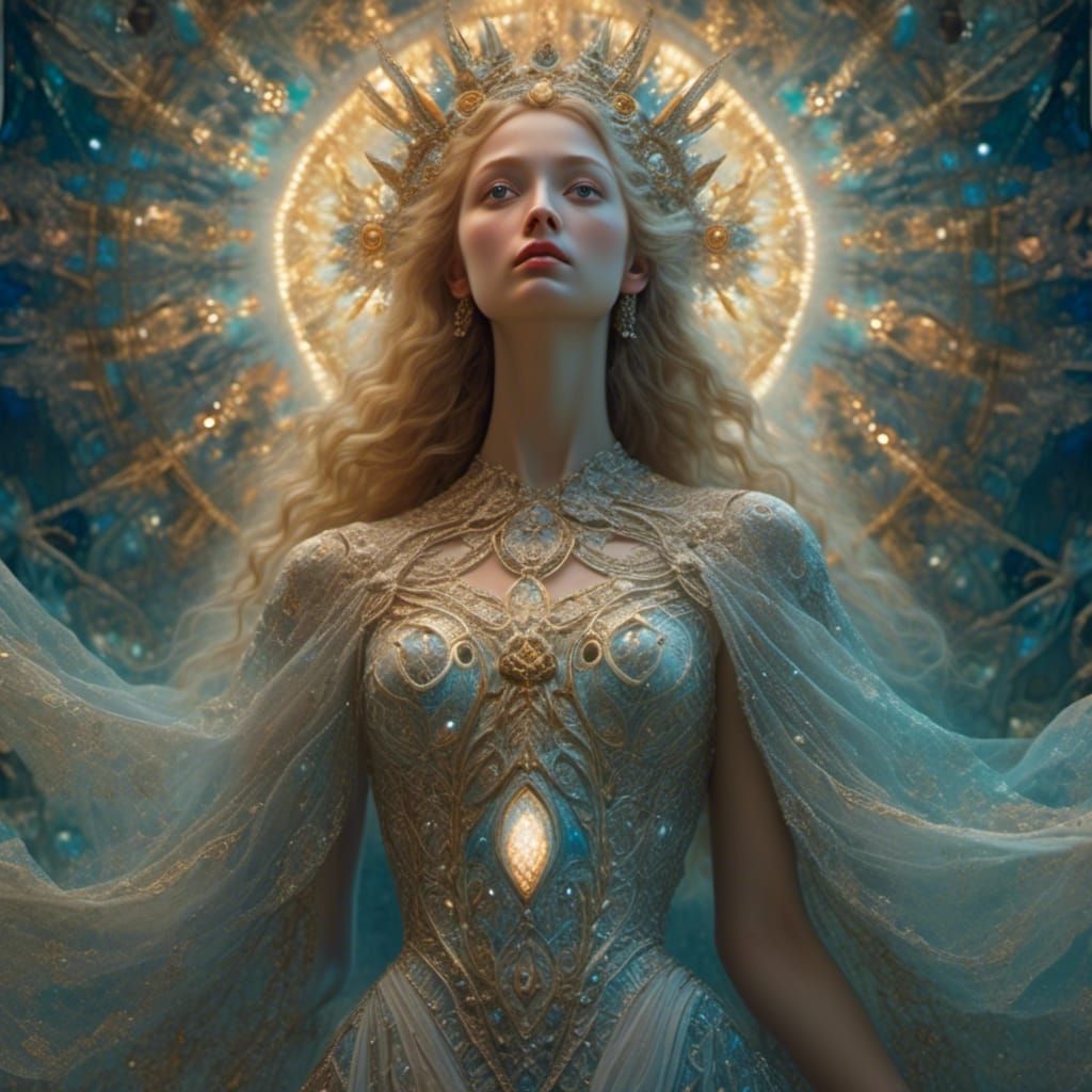 Divine Feminine Goddess in Northern Lights Dress