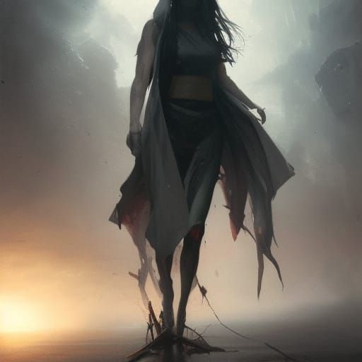 Sinister Shadows of Doubt in Oil Painting Style