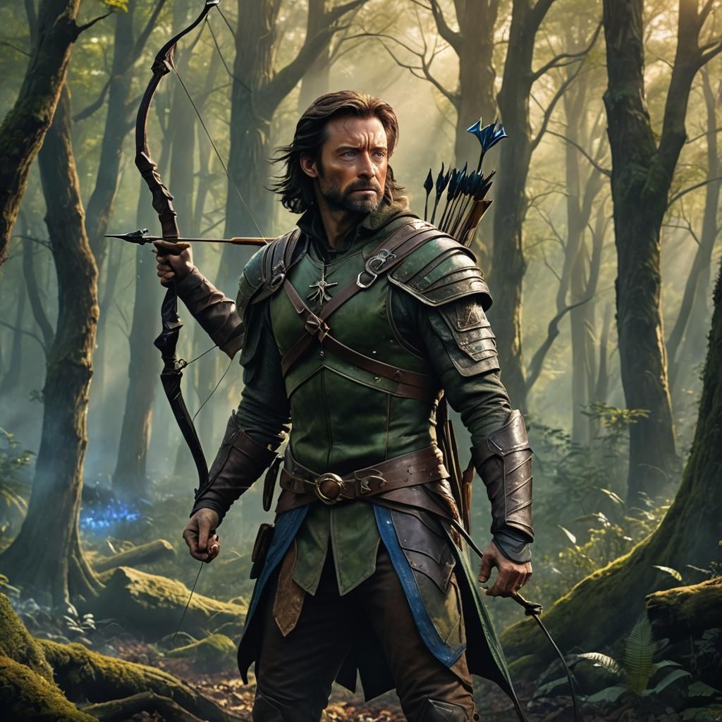 Fantasy Warrior in Mystical Forest Concept Art