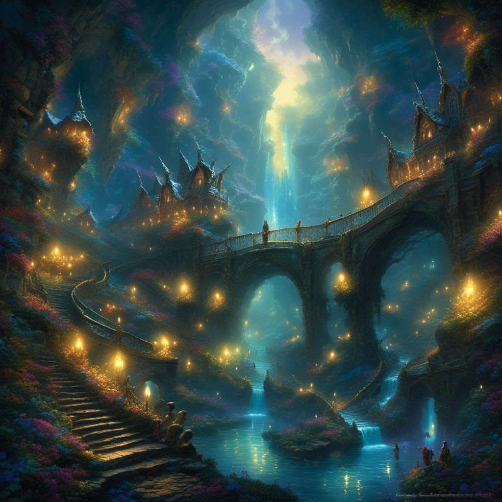 Glittering Descent into Faery Realm with Luminous Fairies